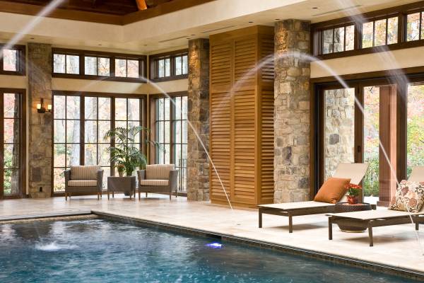 Potomac MD Indoor Pool Addition Renovation Fountain