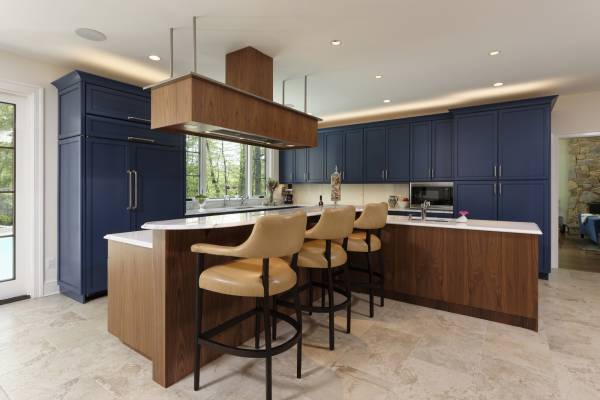 BOWA Design Build Kitchen Renovation Fairfax County, VA with Blue Cabinets