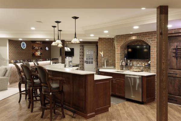 McLean Virginia Basement Renovation - Basement Bar - Man Cave Renovation