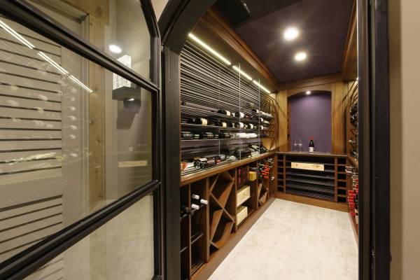 McLean Basement Renovation - Rustic Bar Design - Wine Cellar