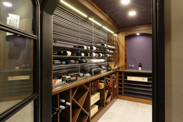 McLean Basement Renovation - Rustic Bar Design - Wine Cellar