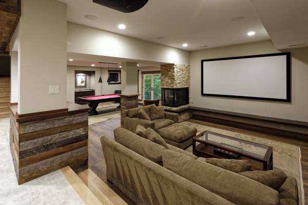 McLean Basement Renovation - Rustic Bar Design - Wine Cellar