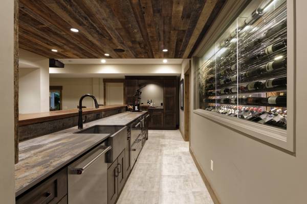 McLean Basement Renovation - Rustic Bar Design - Wine Cellar