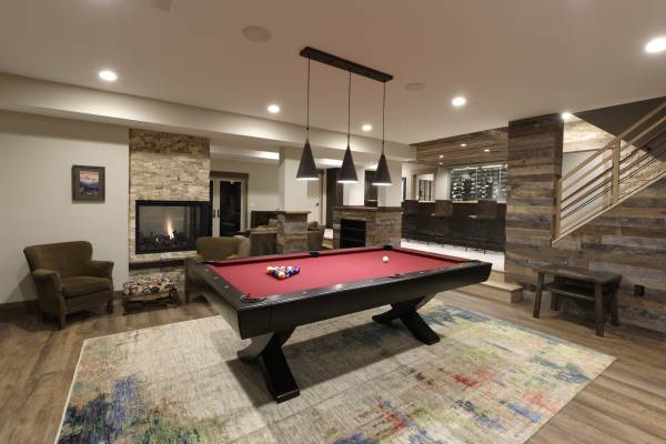 McLean Basement Renovation - Rustic Bar Design - Wine Cellar