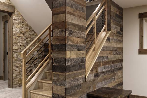 McLean Basement Renovation - Rustic Bar Design - Wine Cellar