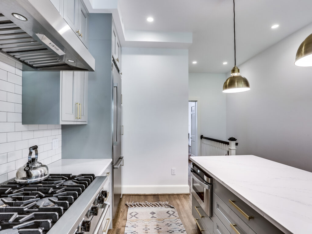 DC Rowhome Remodel - Georgetown Rowhouse Renovation - Rowhome Kitchen Design | Transitional