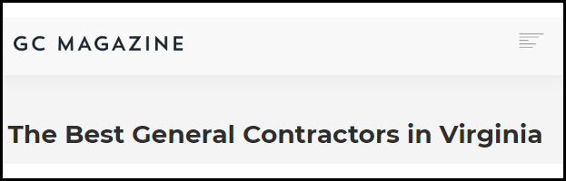 BOWA - Named Best General Contractor in Virginia in GC Magazine