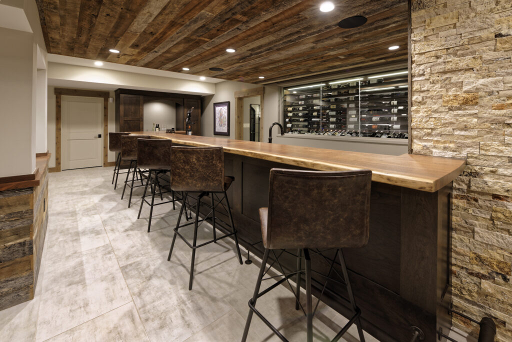 McLean Basement Renovation - Rustic Bar Design - Wine Cellar | Bars & Wine Rooms