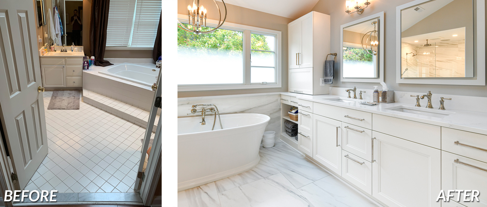 BOWA Design Build - Great Falls Master Bath Renovation Before & After