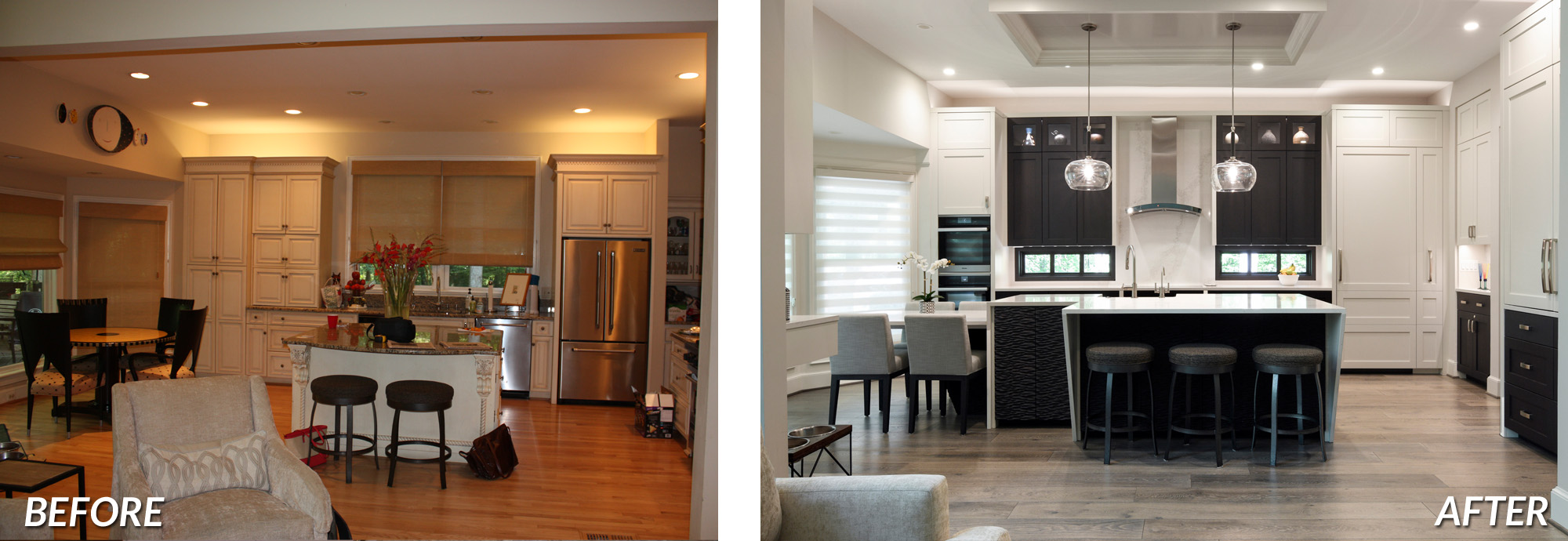 BOWA Design Design Build - McLean Contemporary Main Level Renovation Before & After