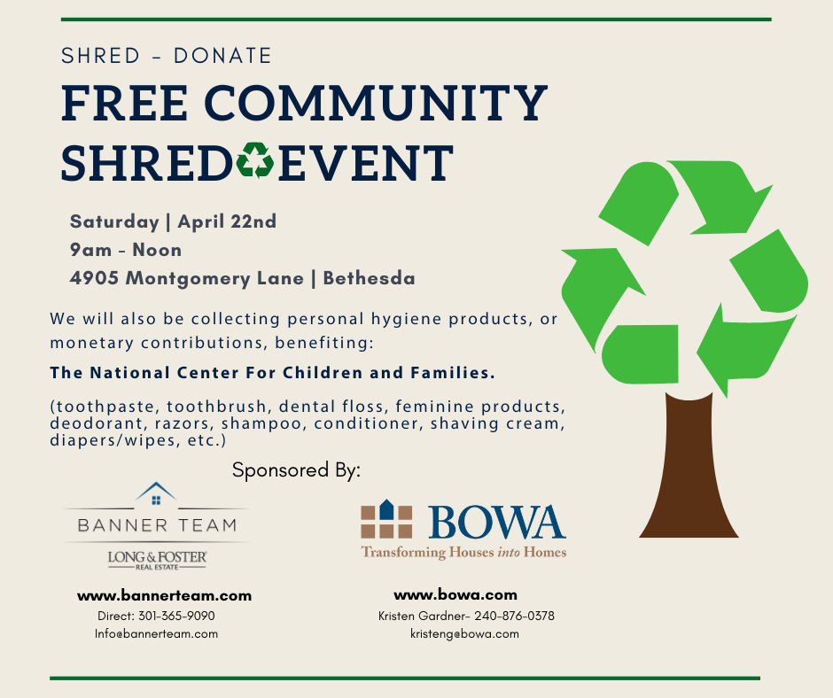 BOWA Community Shred & Donate Event Bethesda